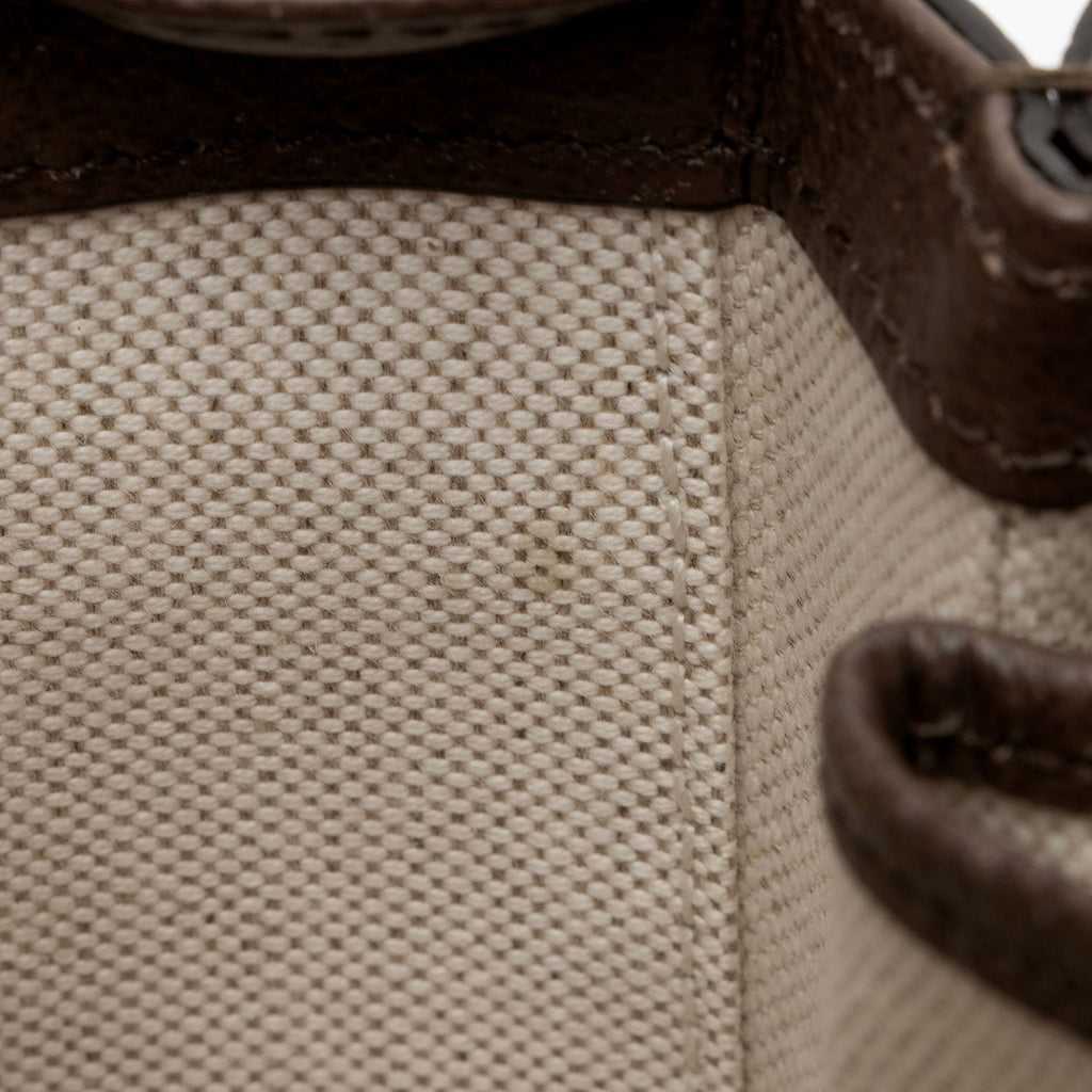 Gucci Jumbo GG Canvas Bamboo 1947 Small Top Handle Crossbody Bag - Brown