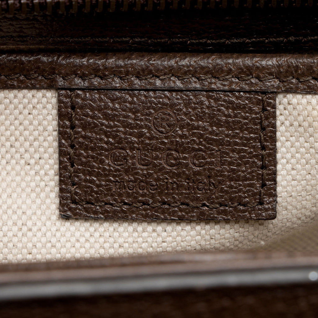 Gucci Jumbo GG Canvas Bamboo 1947 Small Top Handle Crossbody Bag - Brown
