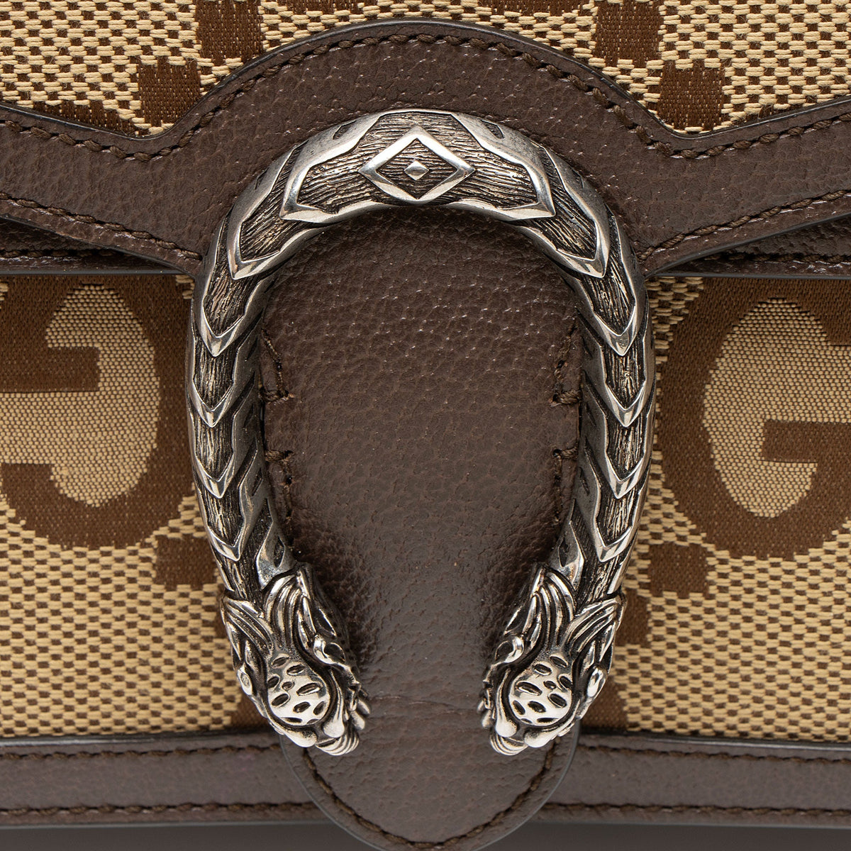 Gucci Jumbo GG Canvas Dionysus Medium Shoulder Bag - Brown