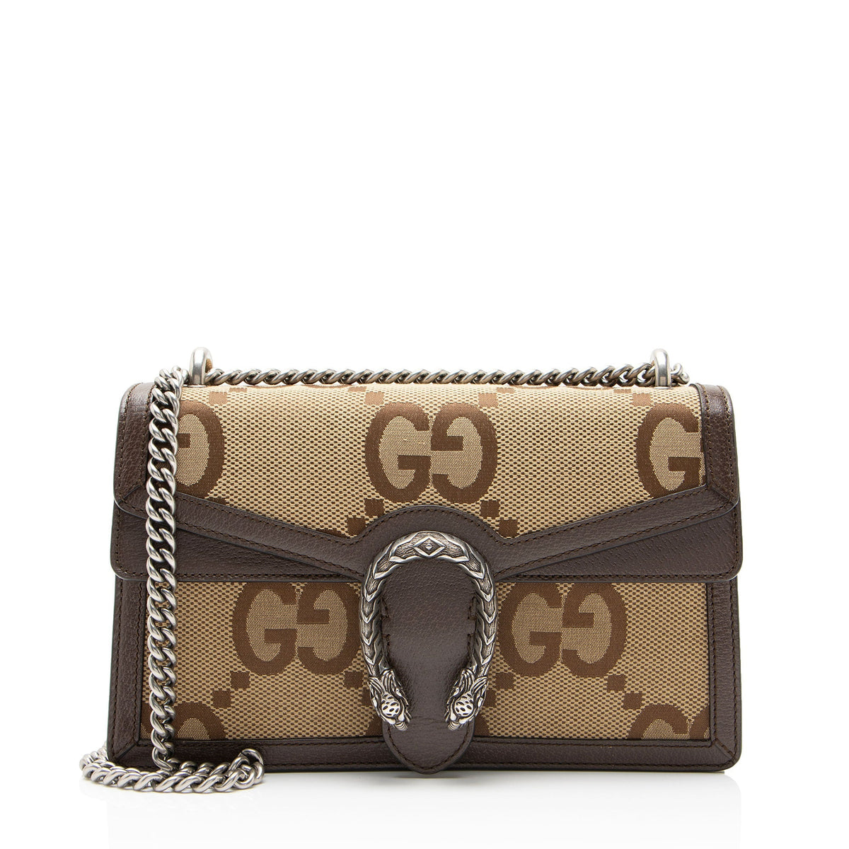 Gucci Jumbo GG Canvas Dionysus Medium Shoulder Bag - Brown