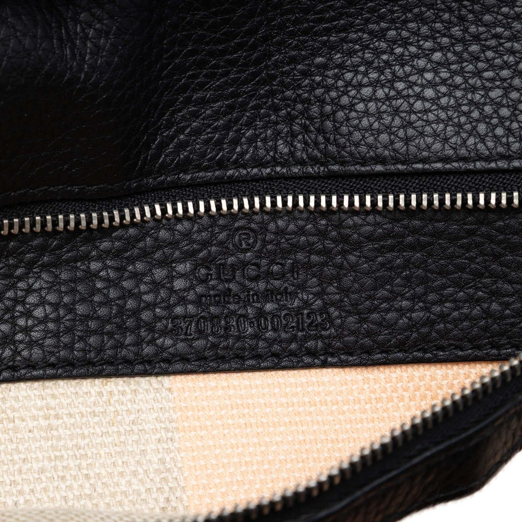 Gucci Large Calfskin Bamboo Daily Satchel - Black