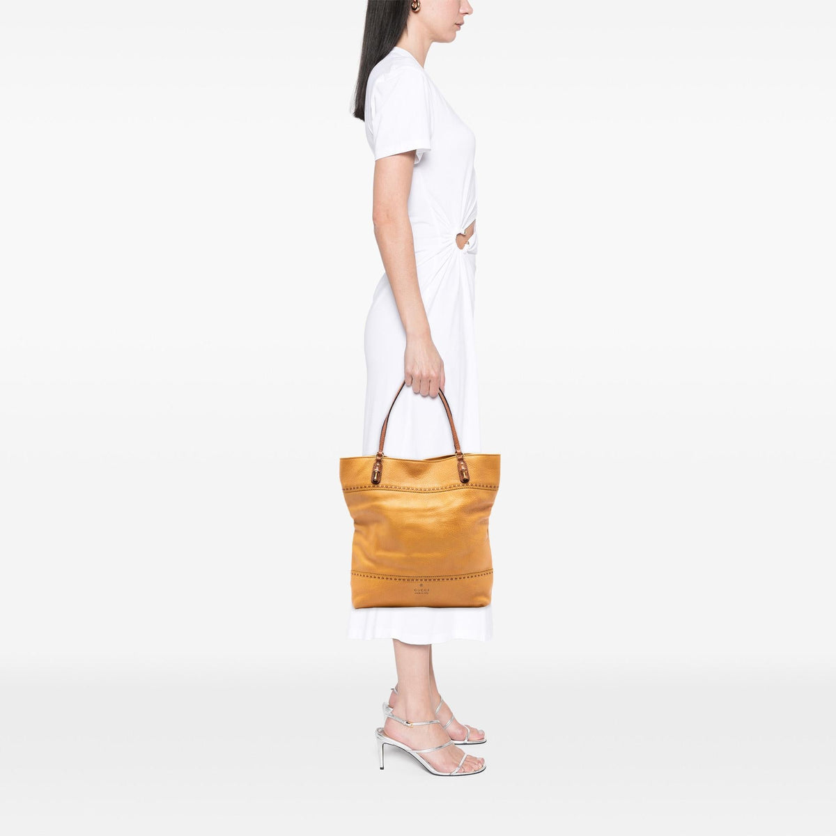 Gucci Large Calfskin Laidback Crafty Tote Bag - Brown