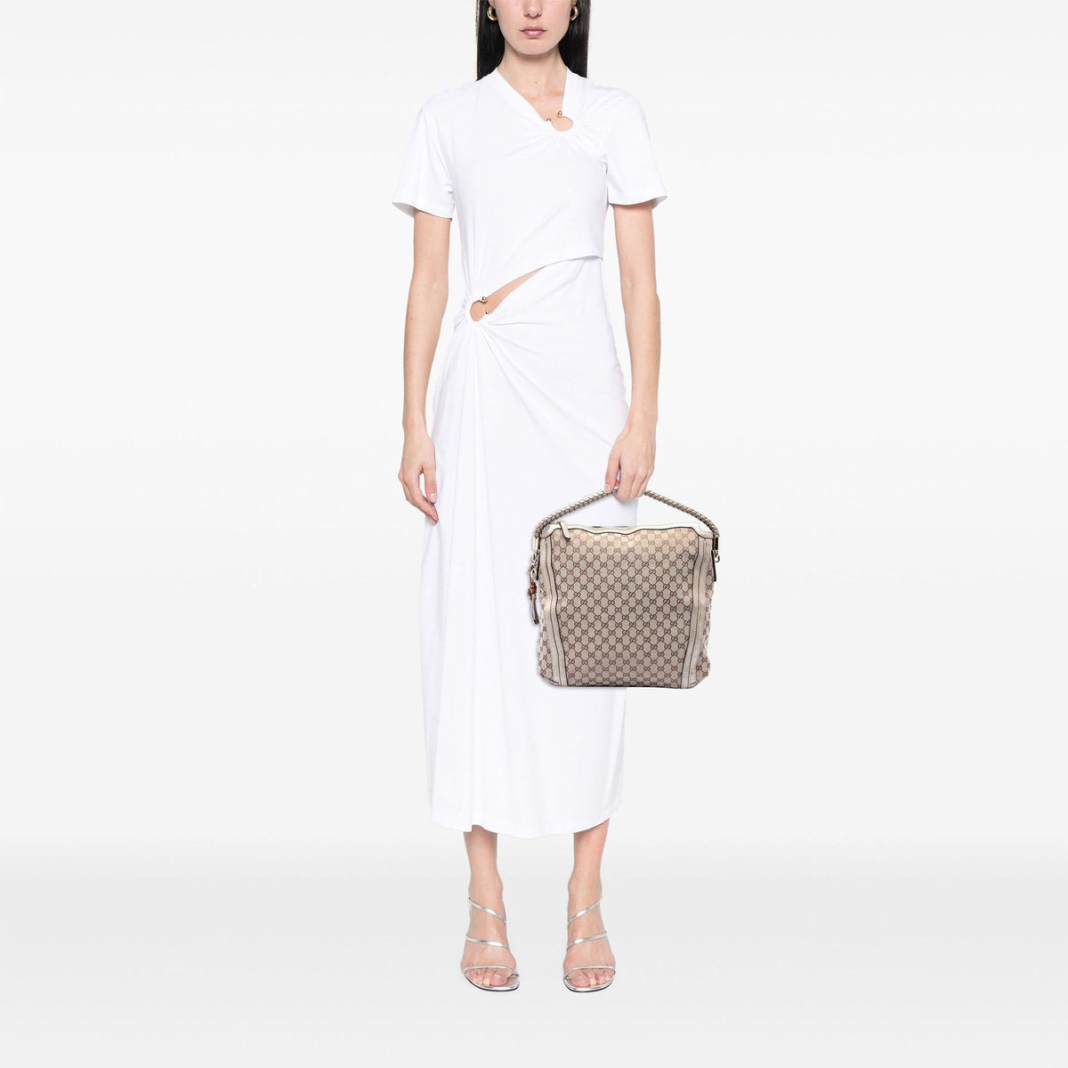 Gucci Large GG Canvas Bella Shoulder Bag - Beige