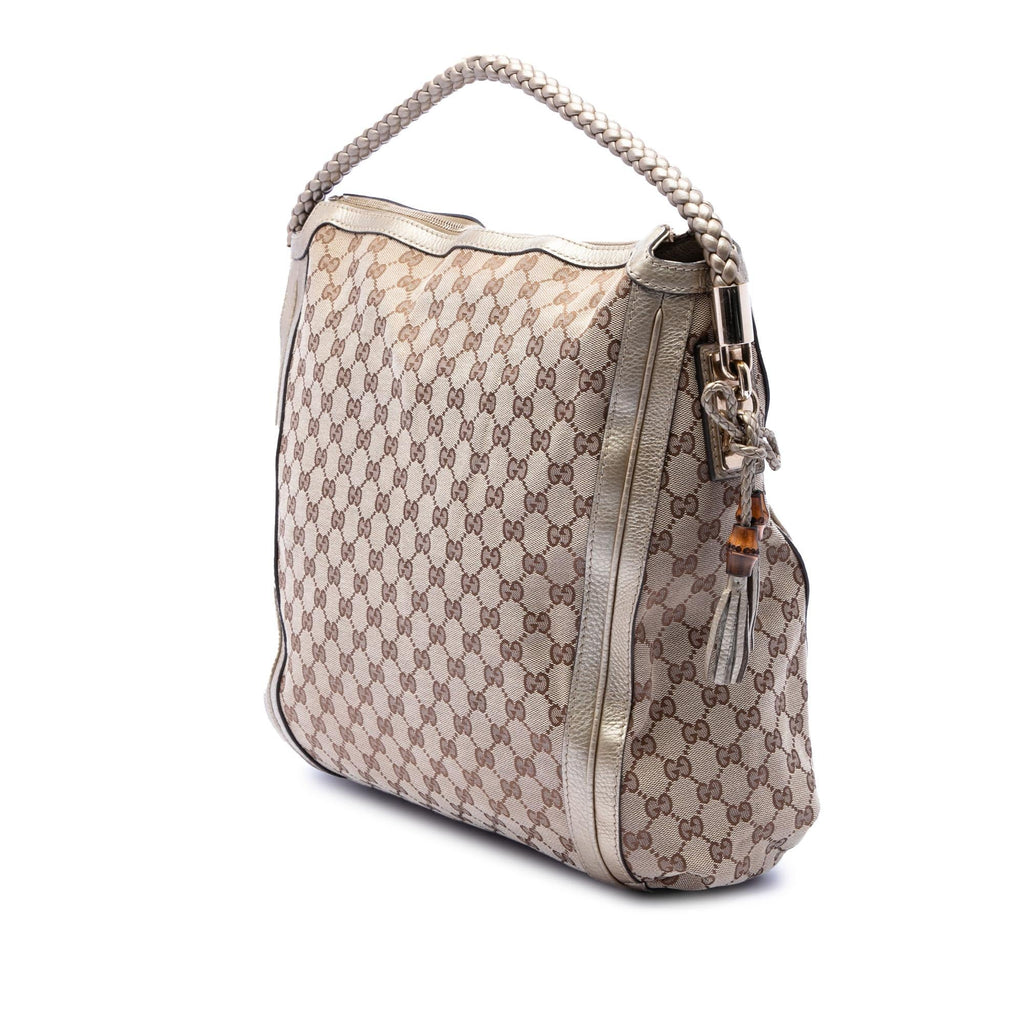 Gucci Large GG Canvas Bella Shoulder Bag - Beige