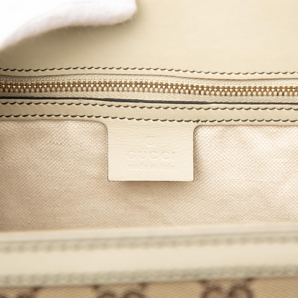 Gucci Large GG Canvas Emily Shoulder Bag - Beige/White
