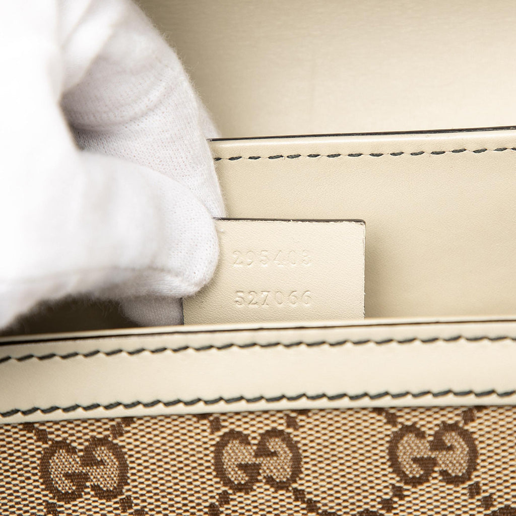 Gucci Large GG Canvas Emily Shoulder Bag - Beige/White