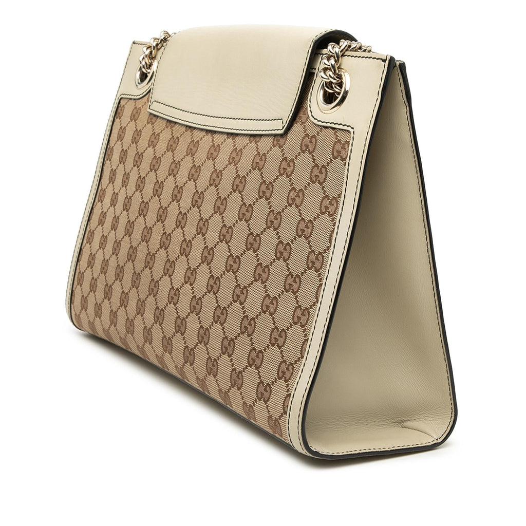 Gucci Large GG Canvas Emily Shoulder Bag - Beige/White