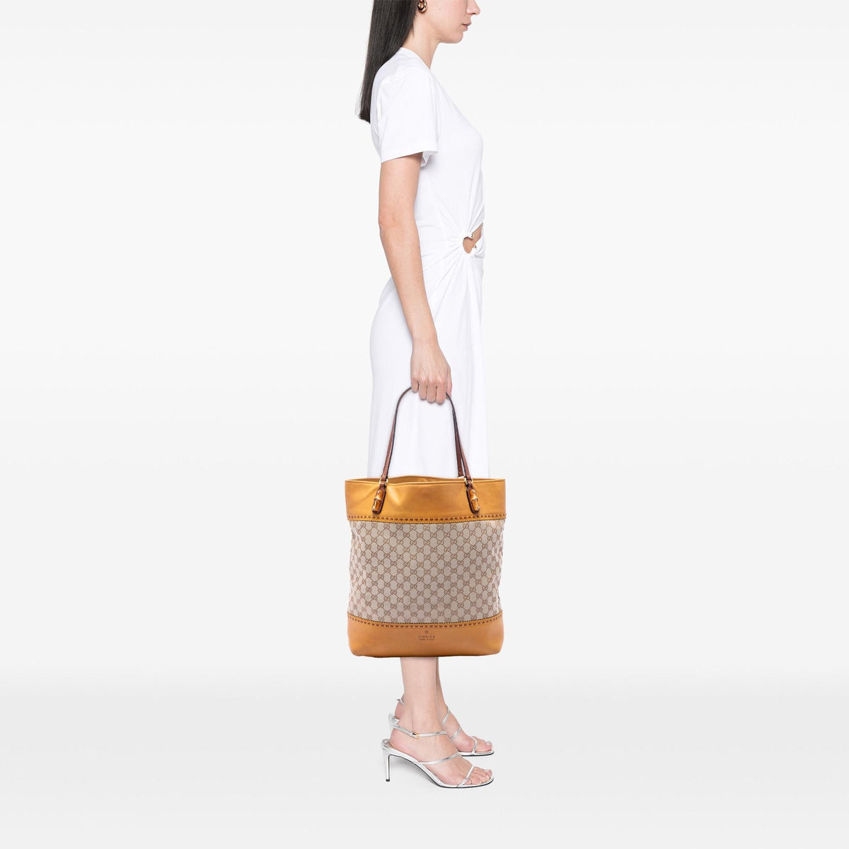 Gucci Large GG Canvas Laidback Crafty Tote Bag - Beige