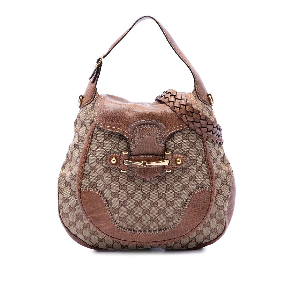 Gucci Large GG Canvas New Pelham Satchel - Beige