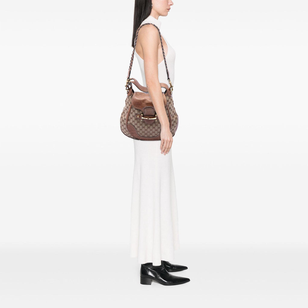 Gucci Large GG Canvas New Pelham Satchel - Beige