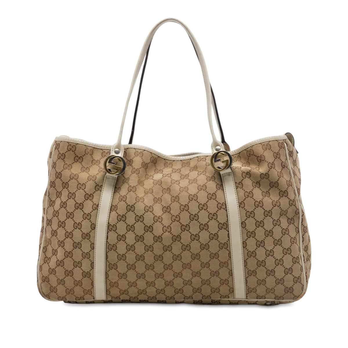 Gucci Large GG Canvas Twins Tote Bag - Beige