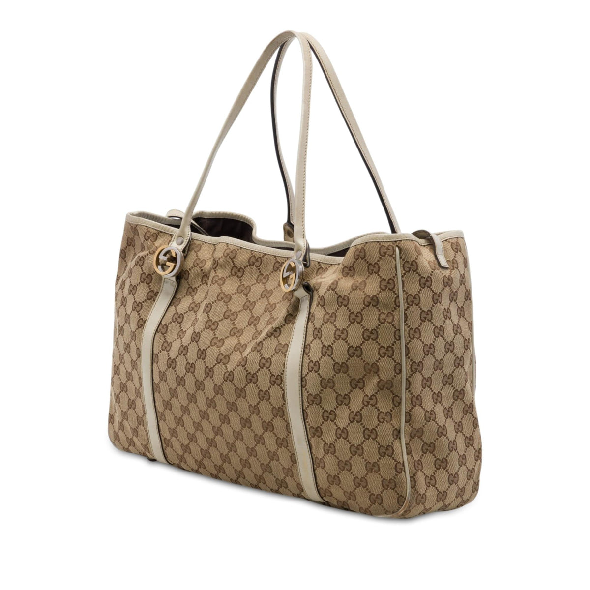 Gucci Large GG Canvas Twins Tote Bag - Beige