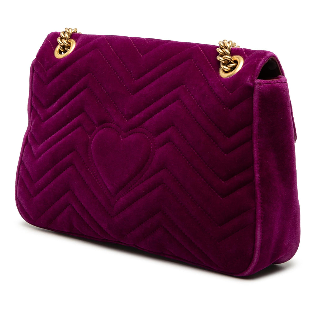 Gucci Large GG Marmont Embroidered Matelasse Velvet Loved Flap Crossbody Bag - Purple