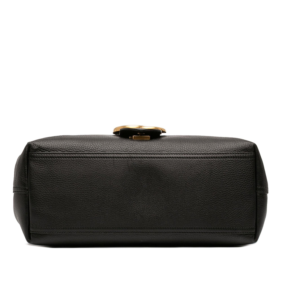Gucci Large GG Marmont Pebbled Calfskin Flap Shoulder Bag - Black