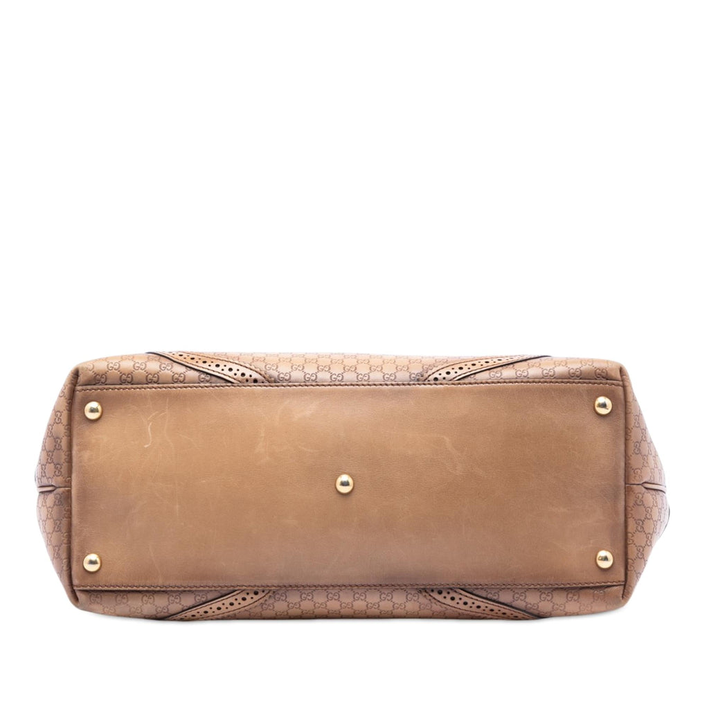 Gucci Large Microguccissima Brogue Duilio Tote Bag - Brown