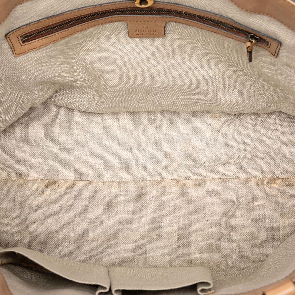 Gucci Large Microguccissima Brogue Duilio Tote Bag - Brown