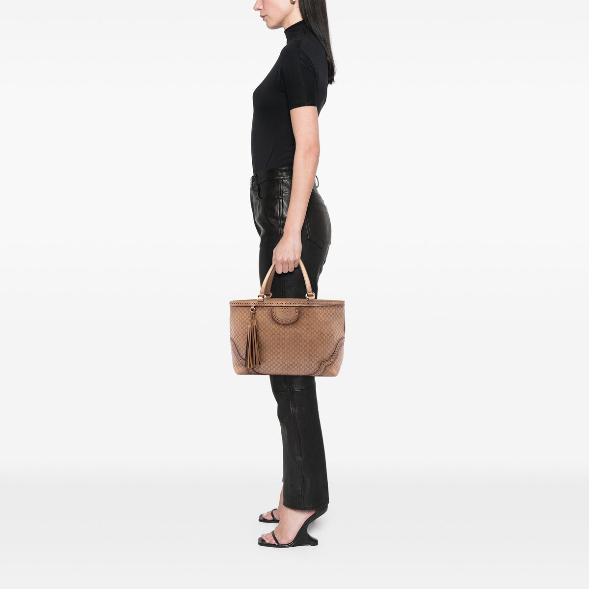 Gucci Large Microguccissima Brogue Duilio Tote Bag - Brown