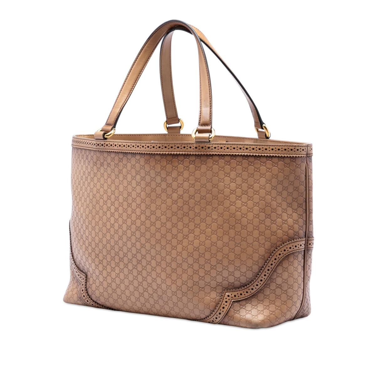 Gucci Large Microguccissima Brogue Duilio Tote Bag - Brown