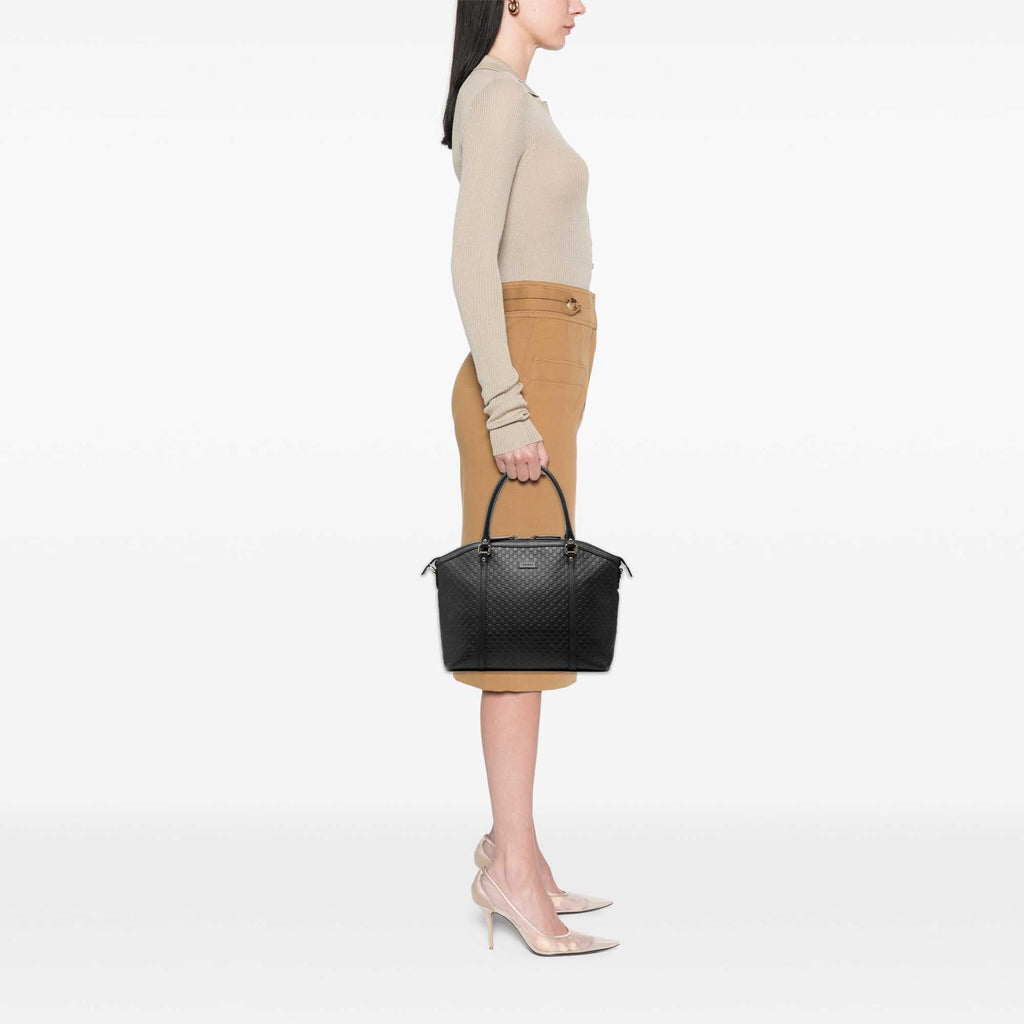 Gucci Large Microguccissima Dome Satchel - Black