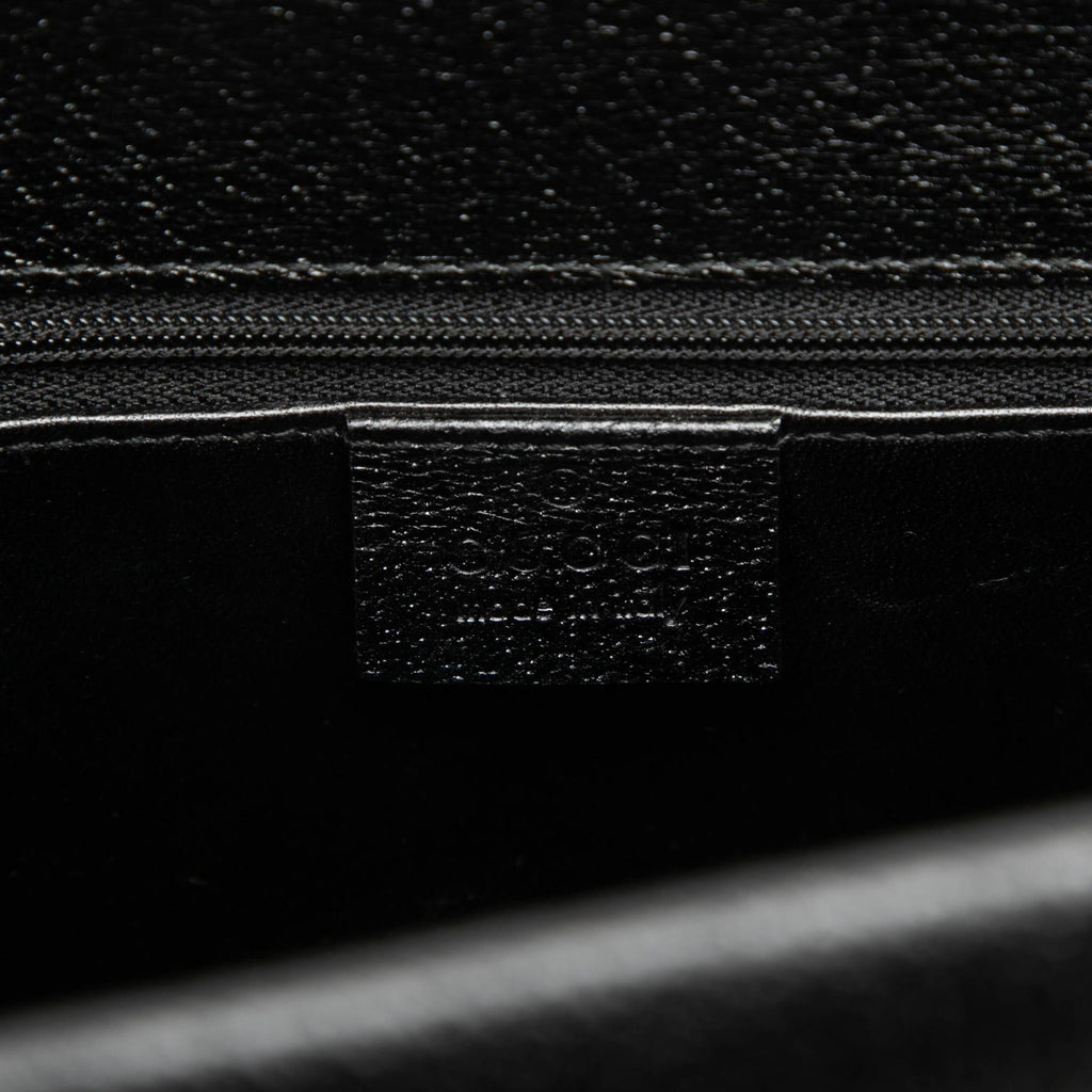 Gucci Leather Cinghiale Bamboo Tote Bag - Black
