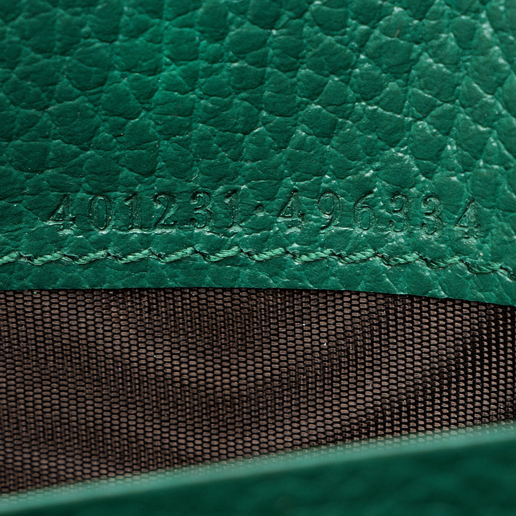 Gucci Leather Crystal Dionysus Chain Wallet - Green