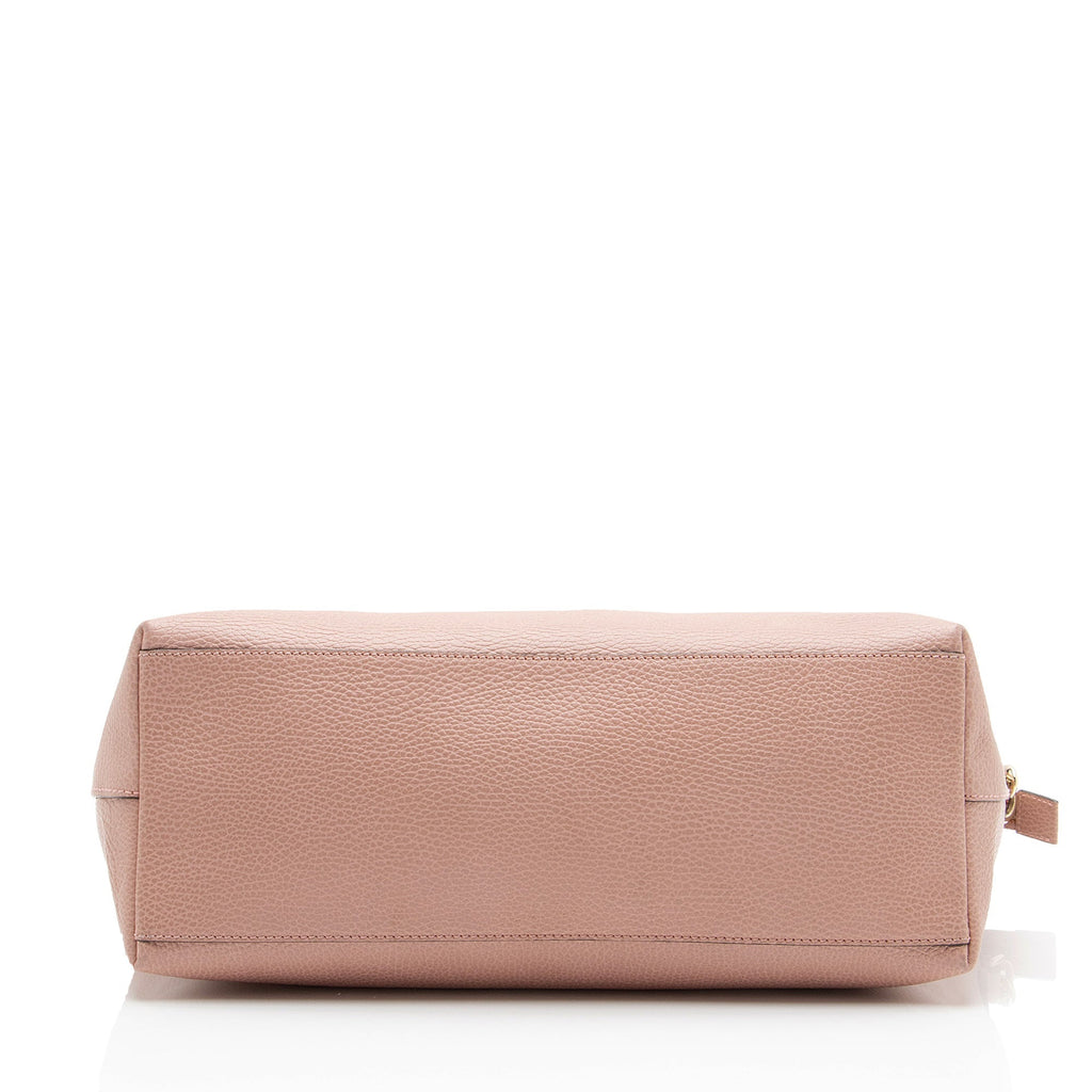 Gucci Leather GG Charm Large Satchel - Pink