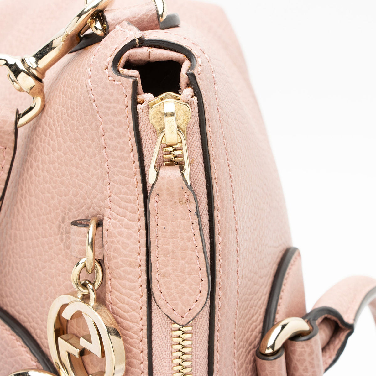 Gucci Leather GG Charm Large Satchel - Pink