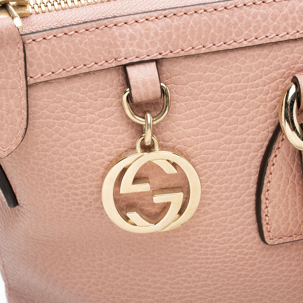Gucci Leather GG Charm Large Satchel - Pink