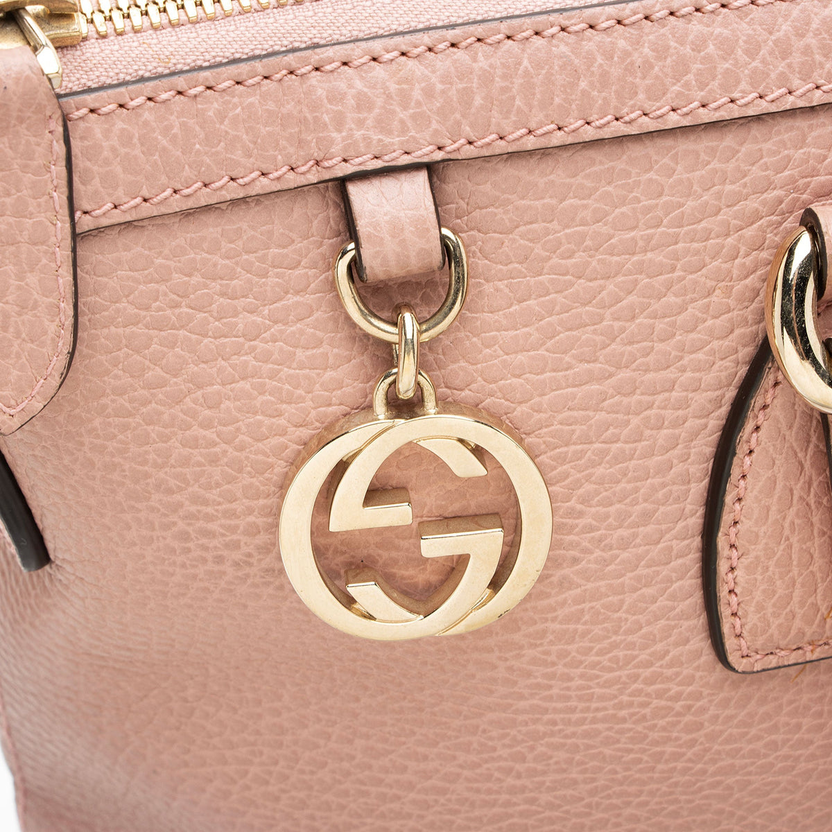 Gucci Leather GG Charm Large Satchel - Pink
