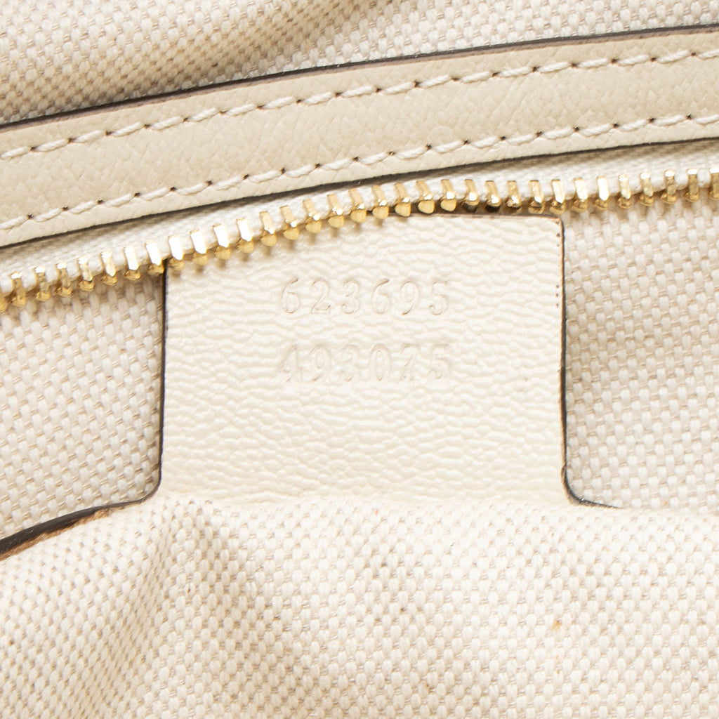 Gucci Leather Horsebit 1955 Chain Large Tote Bag - White