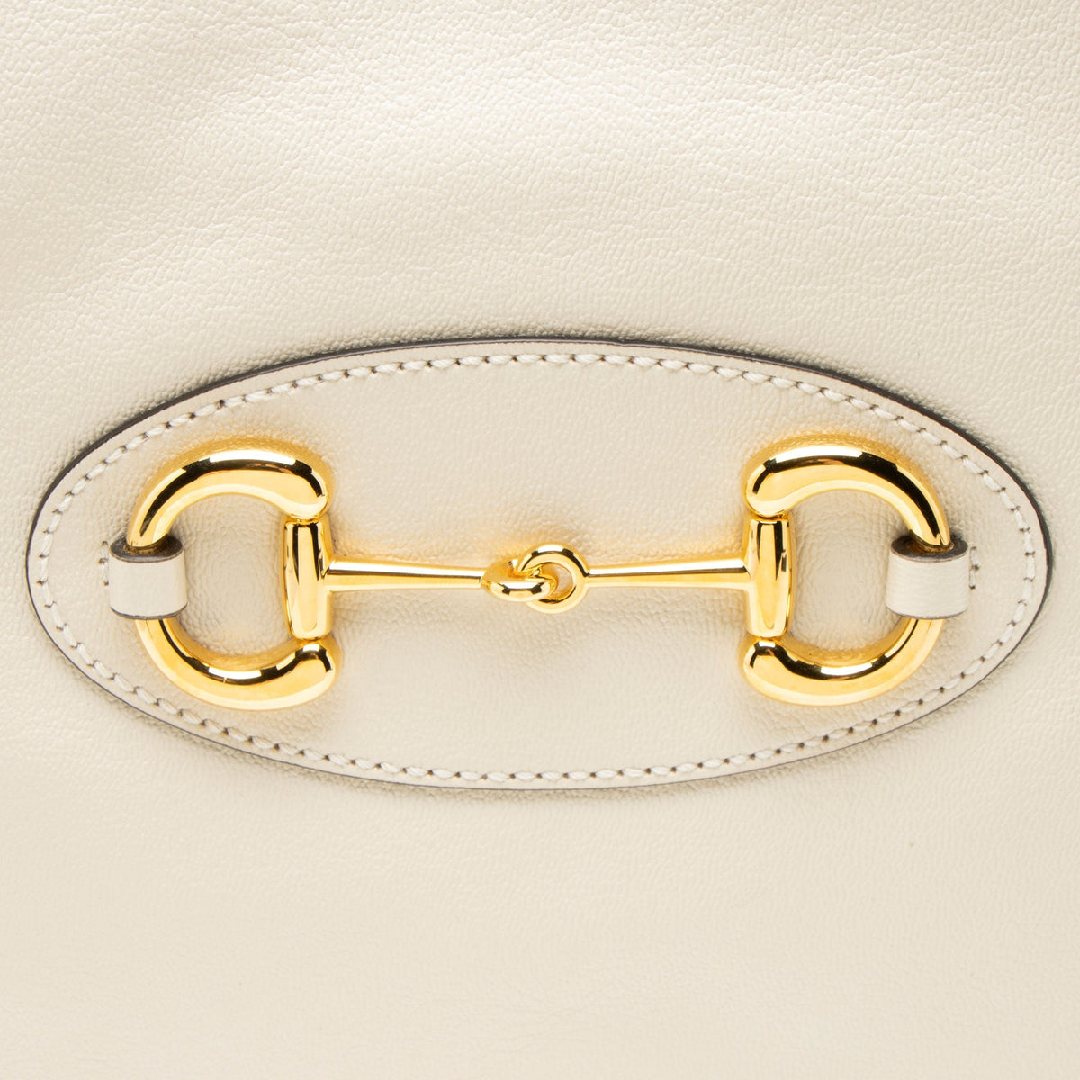 Gucci Leather Horsebit 1955 Chain Large Tote Bag - White