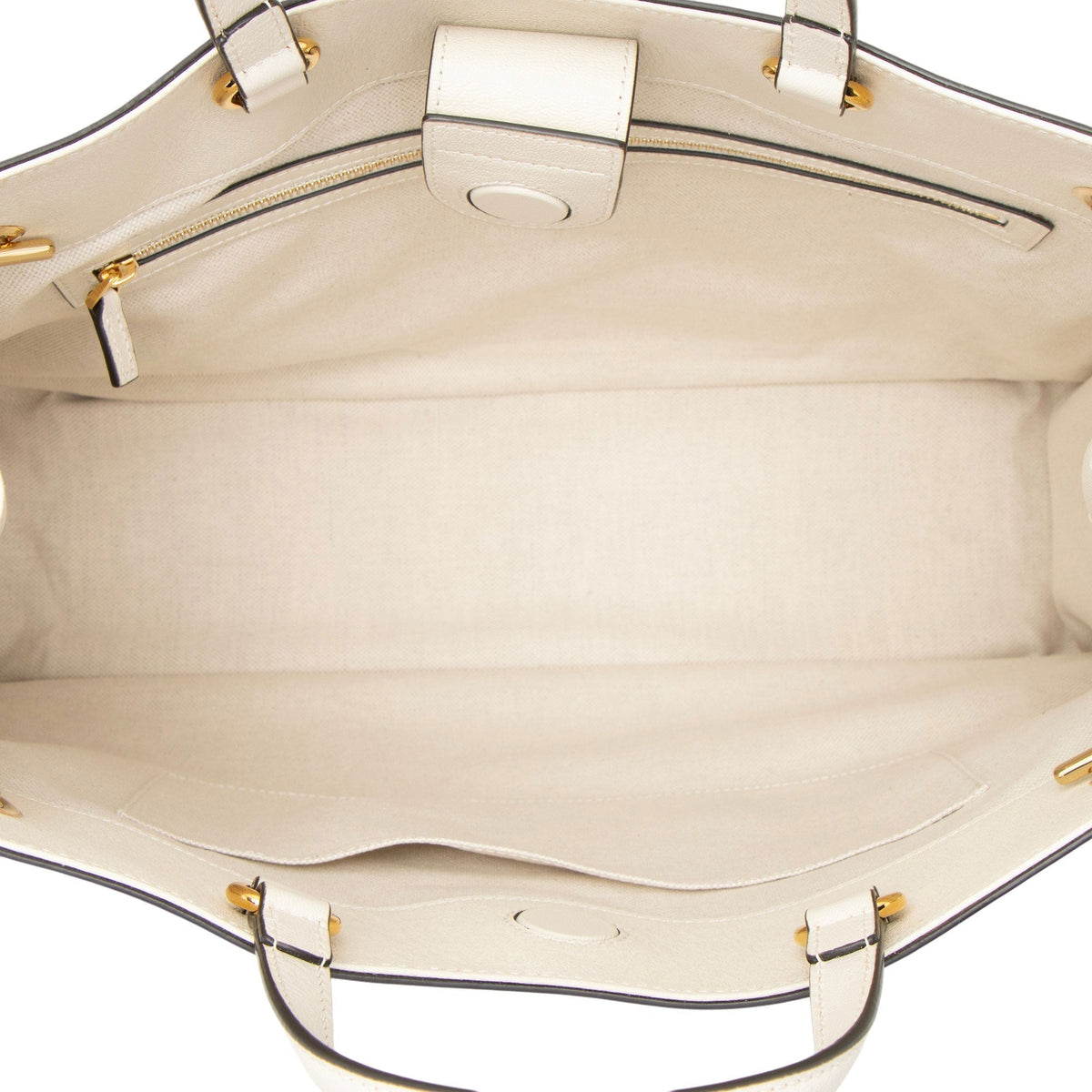 Gucci Leather Horsebit 1955 Chain Large Tote Bag - White