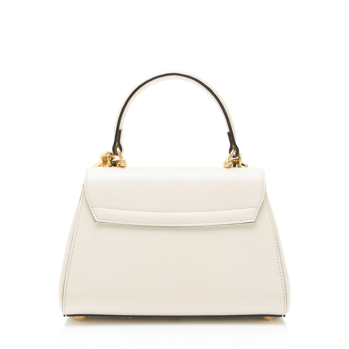 Gucci Leather Horsebit 1955 Mini Chain Top Handle Satchel - White