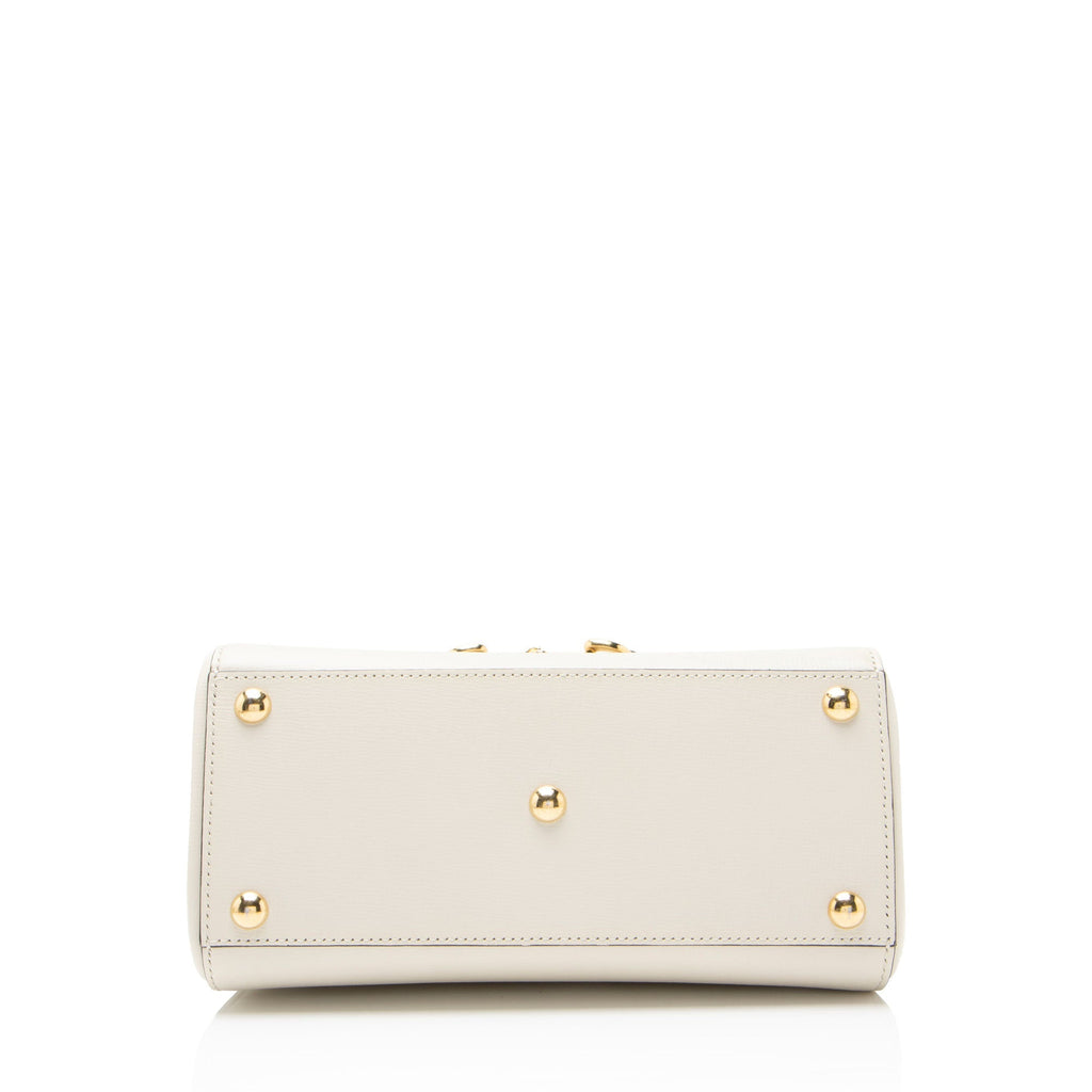 Gucci Leather Horsebit 1955 Mini Chain Top Handle Satchel - White