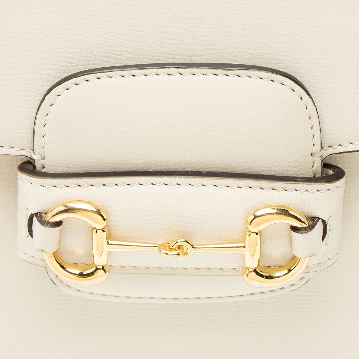 Gucci Leather Horsebit 1955 Mini Chain Top Handle Satchel - White