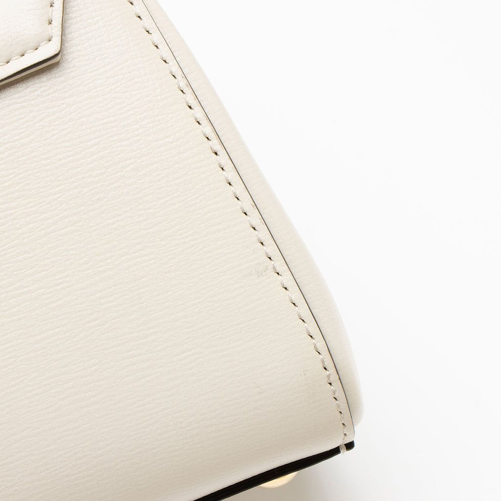 Gucci Leather Horsebit 1955 Mini Chain Top Handle Satchel - White