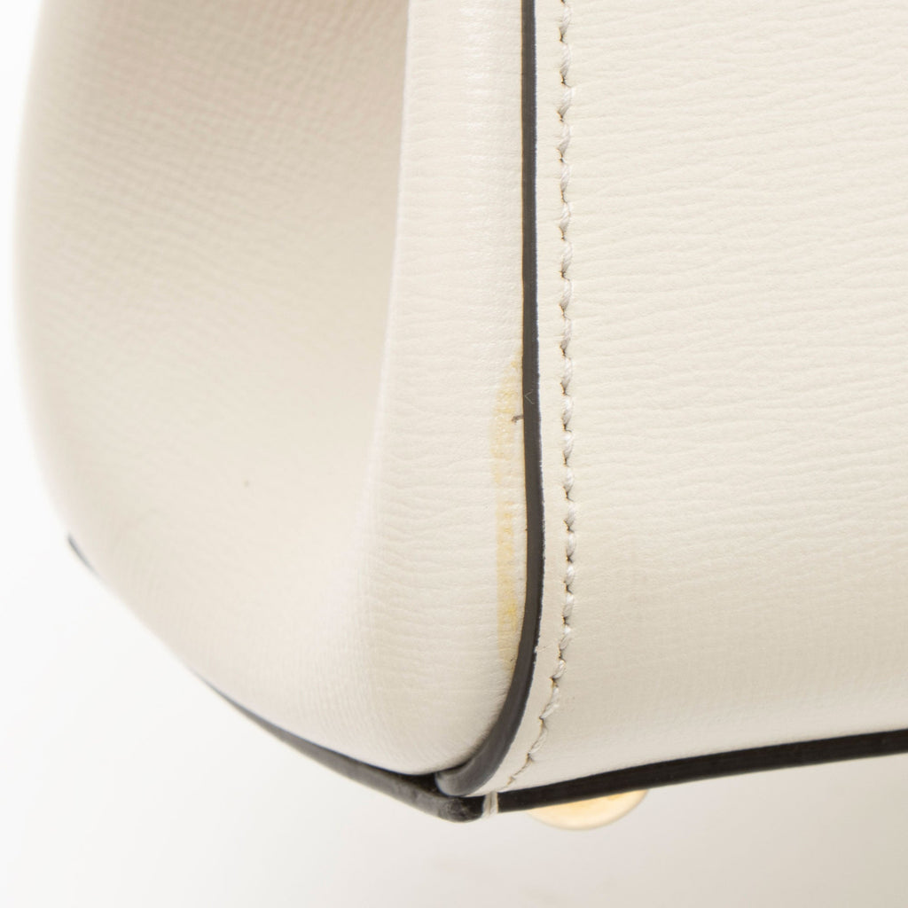 Gucci Leather Horsebit 1955 Mini Chain Top Handle Satchel - White