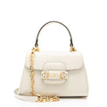 Gucci Leather Horsebit 1955 Mini Chain Top Handle Satchel - White