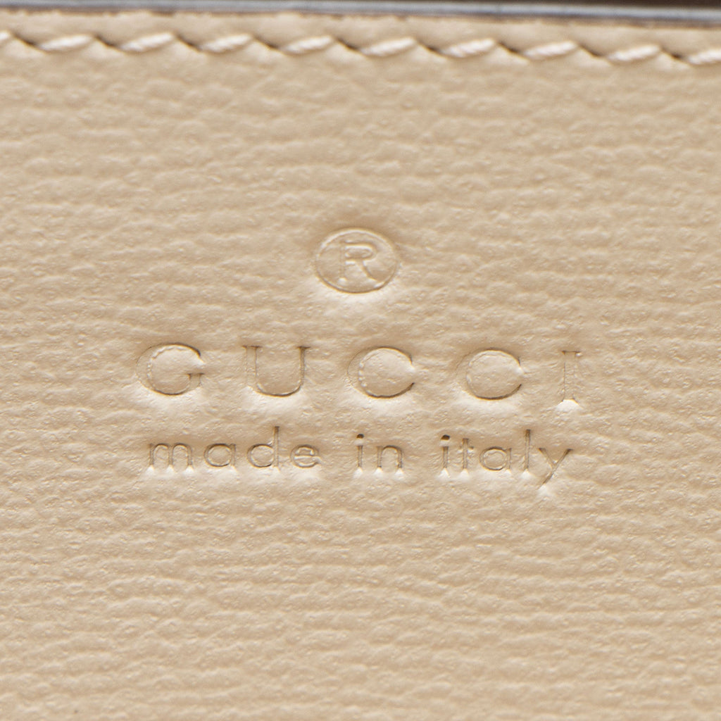 Gucci Leather Horsebit 1955 Mini Chain Top Handle Satchel - White