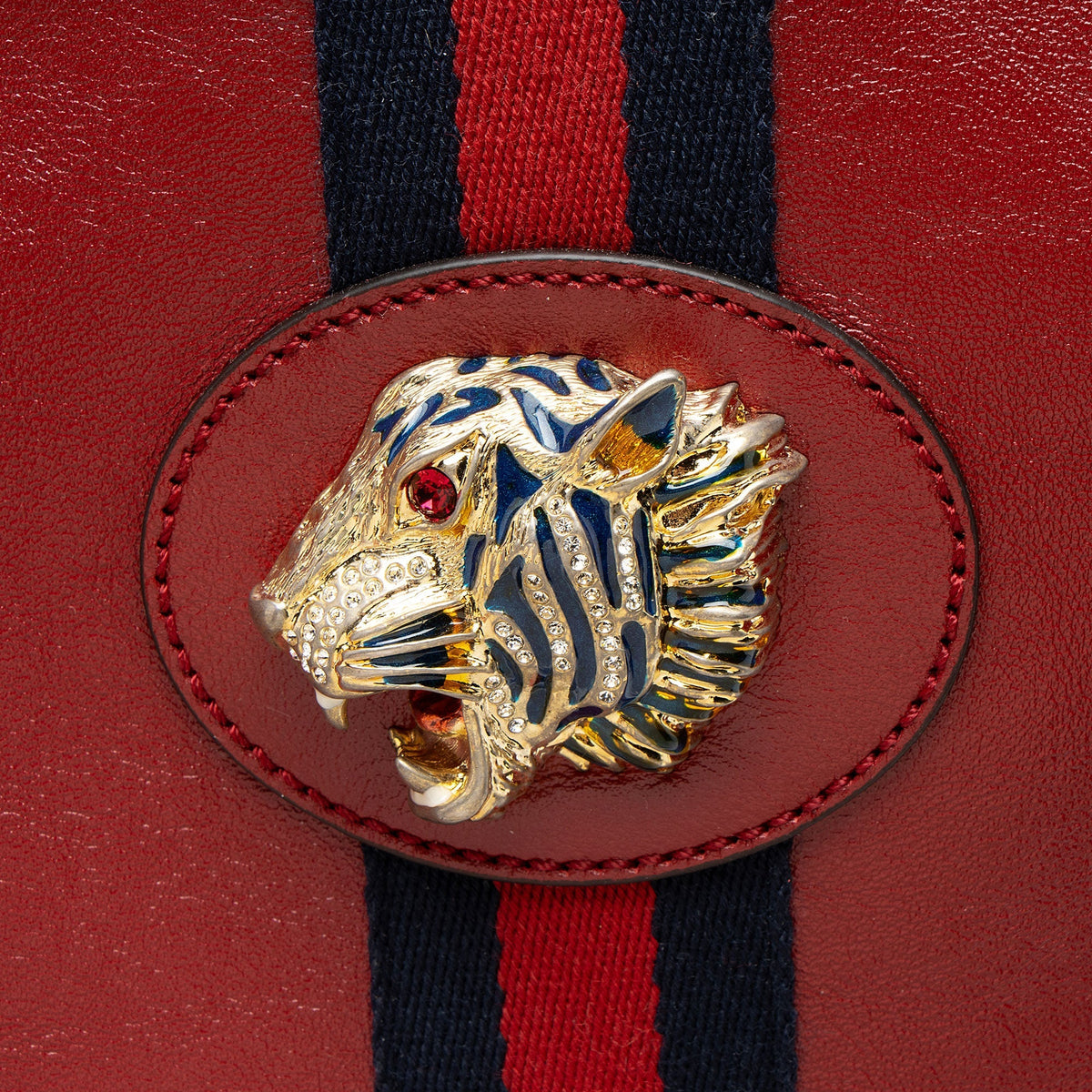 Gucci Leather Rajah Large Tote Bag - Red