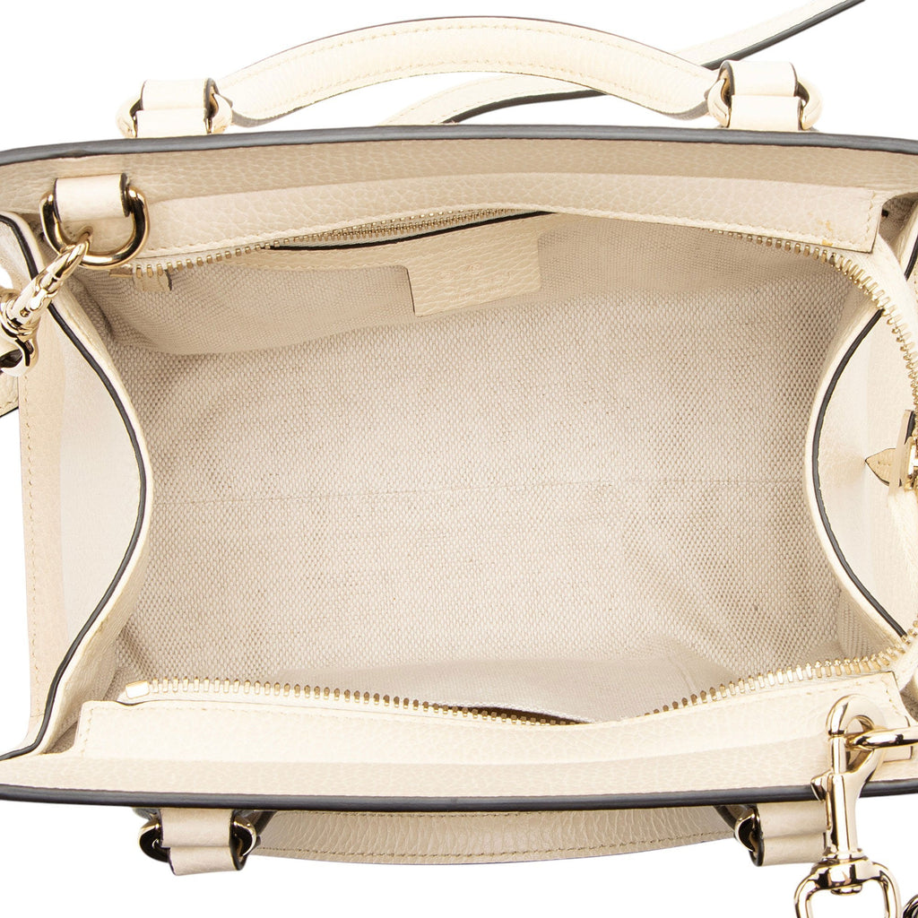 Gucci Leather Soho Small Satchel - White