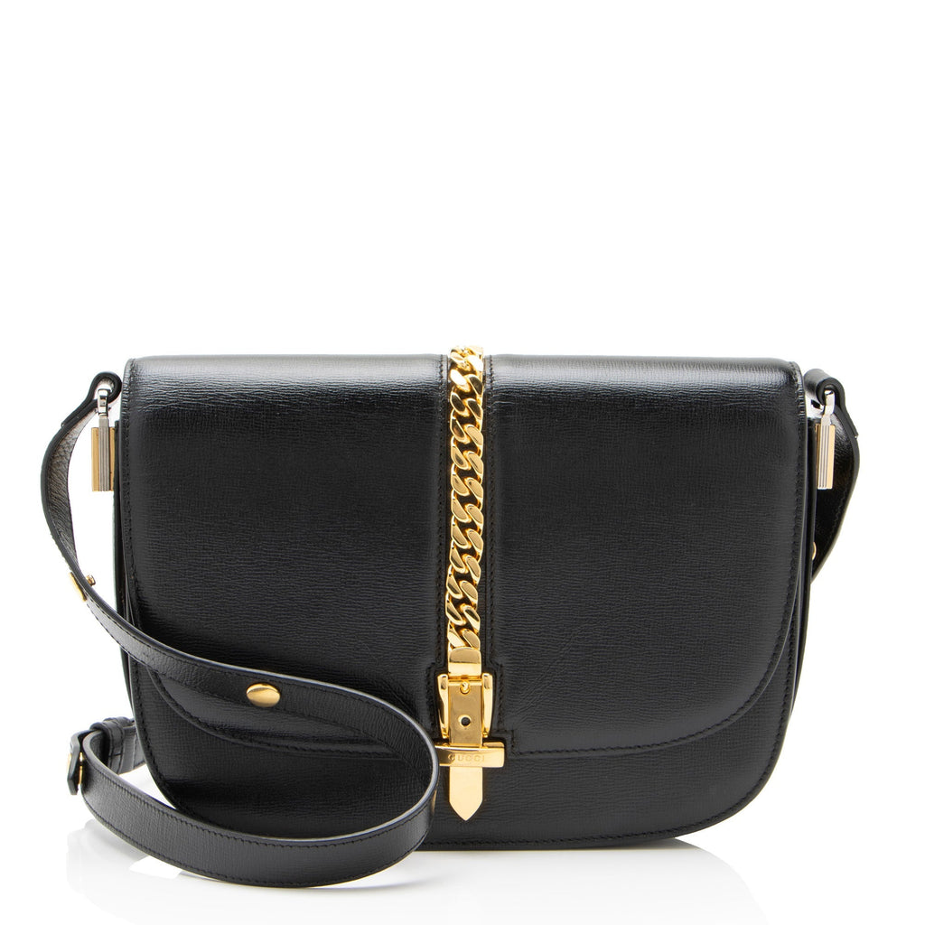 Gucci Leather Sylvie 1969 Small Shoulder Bag - Black