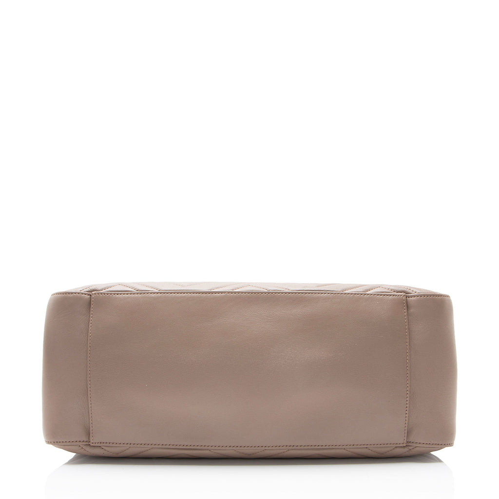 Gucci Matelasse Leather GG Marmont Medium Chain Shoulder Bag - Beige