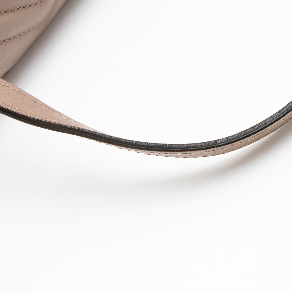 Gucci Matelasse Leather GG Marmont Medium Chain Shoulder Bag - Beige