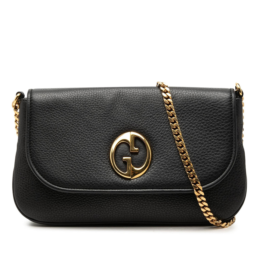 Gucci Medium Calfskin 1973 Chain Shoulder Bag - Black