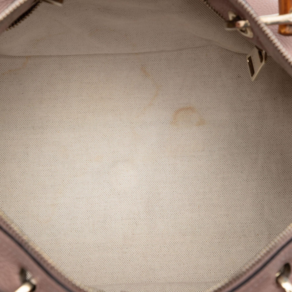 Gucci Medium Calfskin Bamboo Shopper Boston Bag - Brown