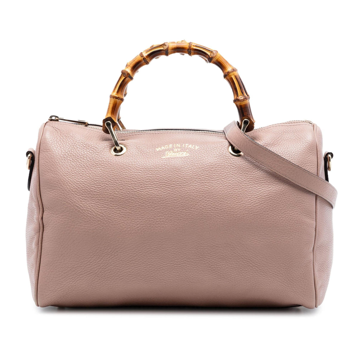 Gucci Medium Calfskin Bamboo Shopper Boston Bag - Brown