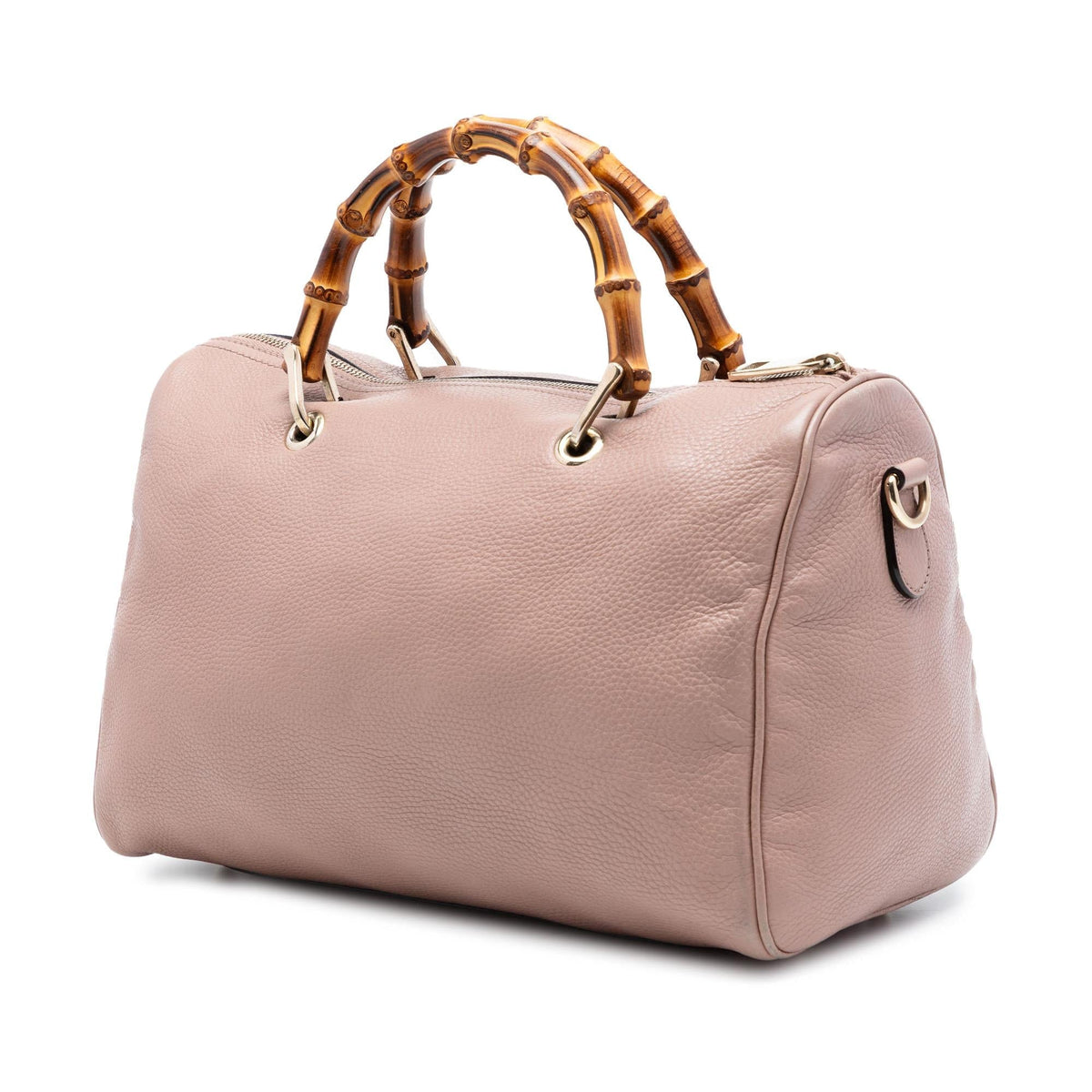 Gucci Medium Calfskin Bamboo Shopper Boston Bag - Brown