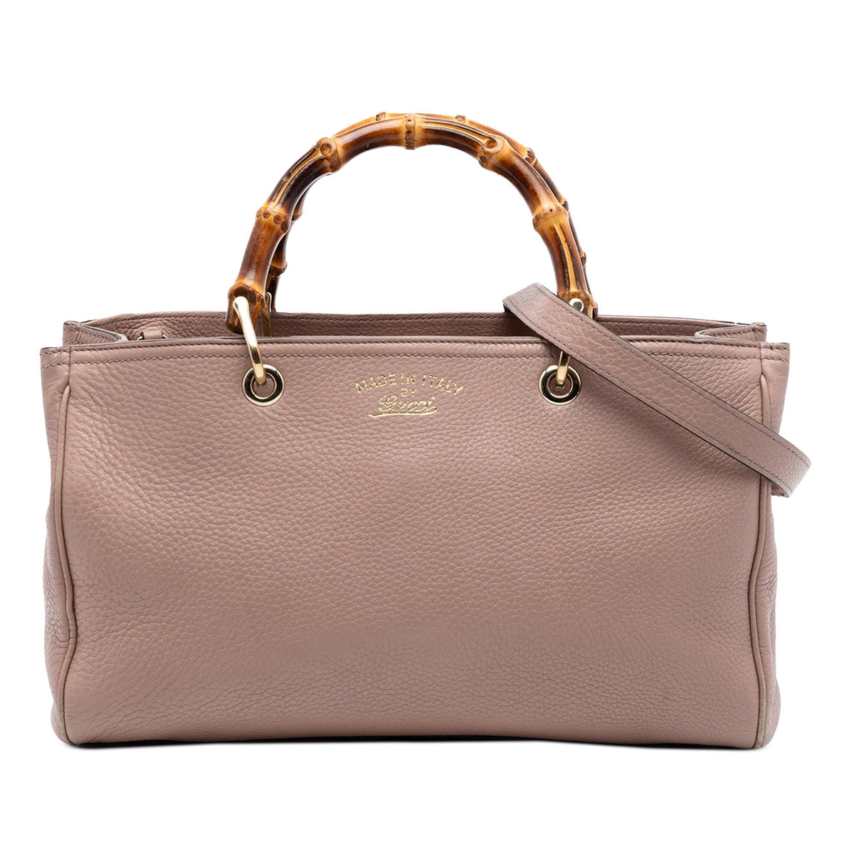 Gucci Medium Calfskin Bamboo Shopper Satchel - Pink