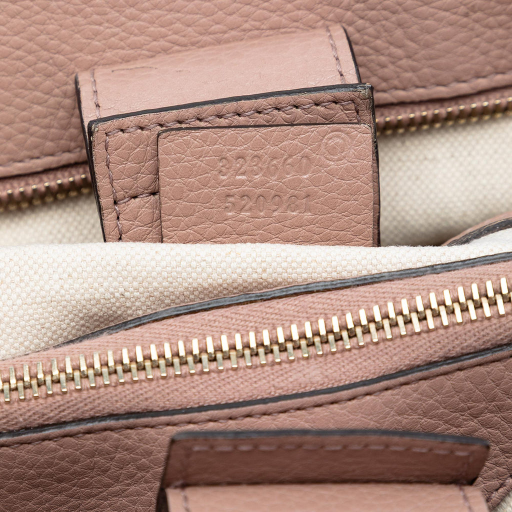 Gucci Medium Calfskin Bamboo Shopper Satchel - Pink